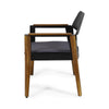 Soyan Outdoor Club Chair Set of 2 | Teak Brown Acacia Wood | Blue