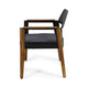 Soyan Outdoor Club Chair Set of 2 | Teak Brown Acacia Wood | Blue