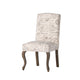 Lynna Dining Chair Set of 2 | Beige Script Pattern Design | Armless