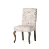Lynna Dining Chair Set of 2 | Beige Script Pattern Design | Armless BM337037