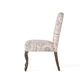 Lynna Dining Chair Set of 2 | Beige Script Pattern Design | Armless