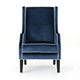 Vendy Club Armchair | High Wing Backrest Rubberwood Legs Blue Velvet BM337039