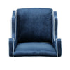 Vendy Club Armchair | High Wing Backrest, Rubberwood Legs, Blue Velvet