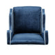 Vendy Club Armchair | High Wing Backrest, Rubberwood Legs, Blue Velvet