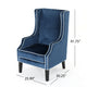 Vendy Club Armchair | High Wing Backrest Rubberwood Legs Blue Velvet BM337039