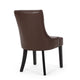 Chen Dining Chair Set of 2 | Curved Brown Diamond Tufted Faux Leather
