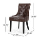 Chen Dining Chair Set of 2 | Curved Brown Diamond Tufted Faux Leather