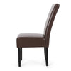 Serie Dining Chair Set of 2 | Rubberwood | Dark Brown Faux Leather BM337043