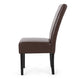 Serie Dining Chair Set of 2 | Rubberwood | Dark Brown Faux Leather