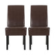 Serie Dining Chair Set of 2 | Rubberwood | Dark Brown Faux Leather