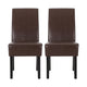 Serie Dining Chair Set of 2 | Rubberwood | Dark Brown Faux Leather