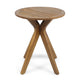 Ambre Outdoor Bistro Table | 30’’ Slatted Round Top | Teak Brown Wood BM337046