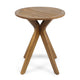 Ambre Outdoor Bistro Table | 30" Slatted Round Top | Teak Brown Wood