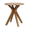 Ambre Outdoor Bistro Table | 30" Slatted Round Top | Teak Brown Wood