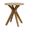 Ambre Outdoor Bistro Table | 30’’ Slatted Round Top | Teak Brown Wood BM337046