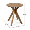 Ambre Outdoor Bistro Table | 30" Slatted Round Top | Teak Brown Wood