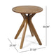 Ambre Outdoor Bistro Table | 30" Slatted Round Top | Teak Brown Wood