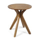 Ambre Outdoor Bistro Table | 30" Slatted Round Top | Teak Brown Wood