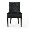 Chen Dining Chair Set of 2 | Curved | Black Diamond Tuft Microfiber