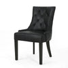 Chen Dining Chair Set of 2 | Curved | Black Diamond Tuft Microfiber
