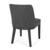 Edena Dining Chair Set of 2 | Black Rubberwood | Charcoal Gray