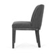 Edena Dining Chair Set of 2 | Black Rubberwood | Charcoal Gray BM337052