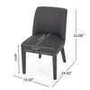 Edena Dining Chair Set of 2 | Black Rubberwood | Charcoal Gray