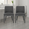 Edena Dining Chair Set of 2 | Black Rubberwood | Charcoal Gray