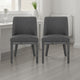 Edena Dining Chair Set of 2 | Black Rubberwood | Charcoal Gray