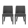 Edena Dining Chair Set of 2 | Black Rubberwood | Charcoal Gray