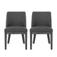 Edena Dining Chair Set of 2 | Black Rubberwood | Charcoal Gray