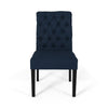 Mein Dining Chair Set of 2 | Rolled Top Button Tufted | Blue Polyester BM337059