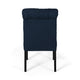 Mein Dining Chair Set of 2 | Rolled Top Button Tufted | Blue Polyester