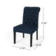 Mein Dining Chair Set of 2 | Rolled Top Button Tufted | Blue Polyester
