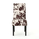 Serie Dining Chair Set of 2 | Rubberwood Cowhide Pattern Beige Velvet BM337063