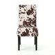 Serie Dining Chair Set of 2 | Rubberwood Cowhide Pattern Beige Velvet
