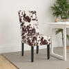 Serie Dining Chair Set of 2 | Rubberwood Cowhide Pattern Beige Velvet