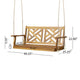 Annah Porch Swing Bench w Chains | Herringbone Teak Brown Acacia Wood