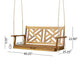 Annah Porch Swing Bench w Chains | Herringbone Teak Brown Acacia Wood BM337065