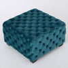 Laie Ottoman | Diamond Stitch Button Tufted Teal Blue Velvet 29"