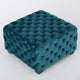 Laie Ottoman | Diamond Stitch Button Tufted Teal Blue Velvet 29’’ BM337066