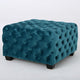 Laie Ottoman | Diamond Stitch Button Tufted Teal Blue Velvet 29"