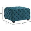 Laie Ottoman | Diamond Stitch Button Tufted Teal Blue Velvet 29"