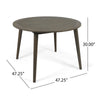 Ambre Patio Dining Table | Round Slatted Oak Brown Acacia Wood 47"