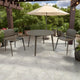 Ambre Patio Dining Table | Round Slatted Oak Brown Acacia Wood 47"