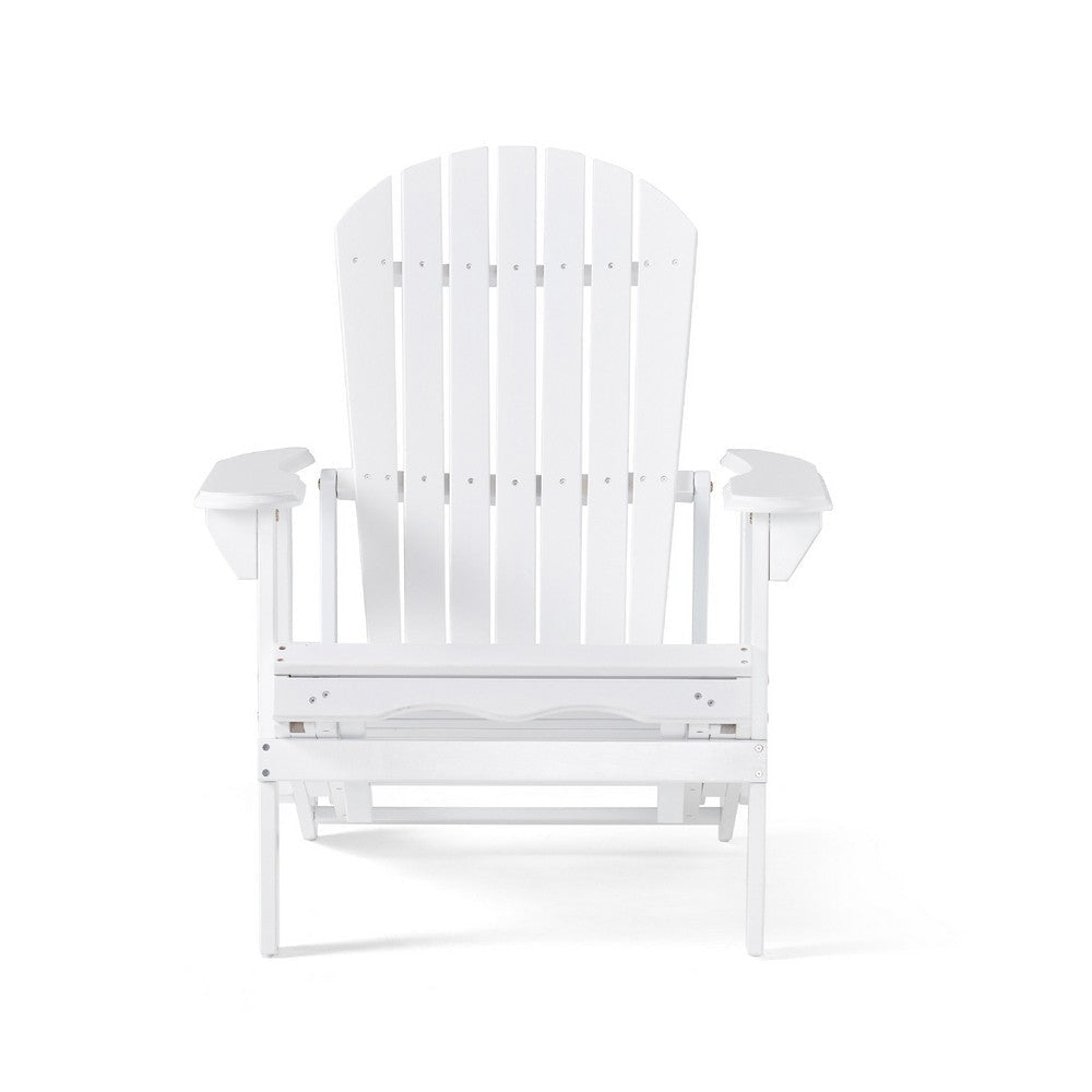 Libo Outdoor Reclining Adirondack Chair with Slanted Back | White Wood BM337068
