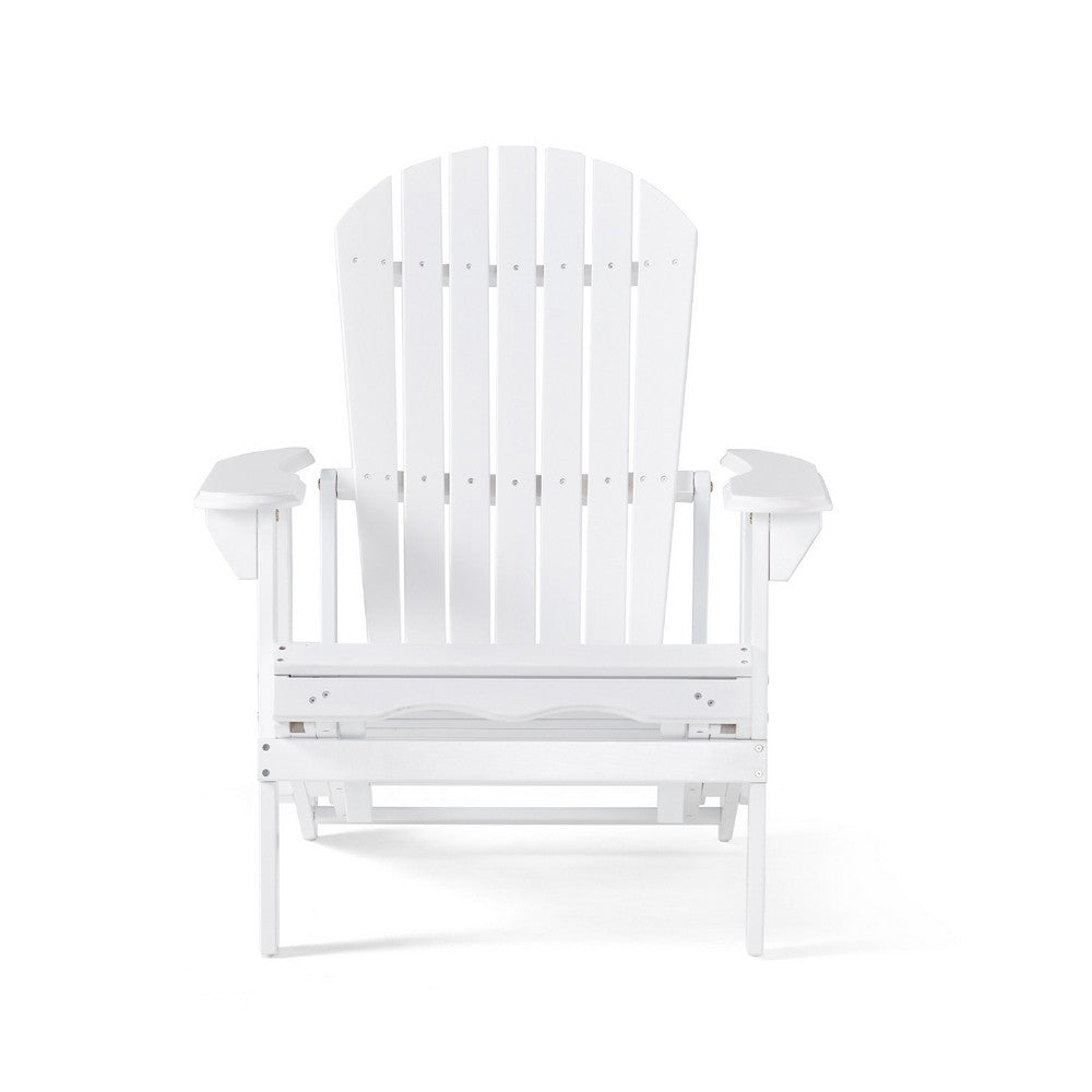 Libo Outdoor Reclining Adirondack Chair with Slanted Back | White Wood