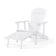 Libo Outdoor Reclining Adirondack Chair with Slanted Back | White Wood BM337068