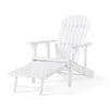 Libo Outdoor Reclining Adirondack Chair with Slanted Back | White Wood