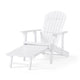 Libo Outdoor Reclining Adirondack Chair with Slanted Back | White Wood